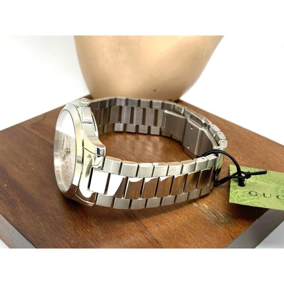 Gucci Men's Watch YA126459 G-Timeless Swiss Quartz Silver Dial Steel 38mm - Picture 9 of 14